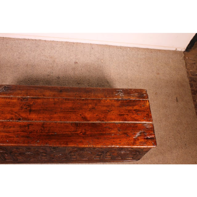 Wood Gothic Oak Chest, Northern France For Sale - Image 7 of 15