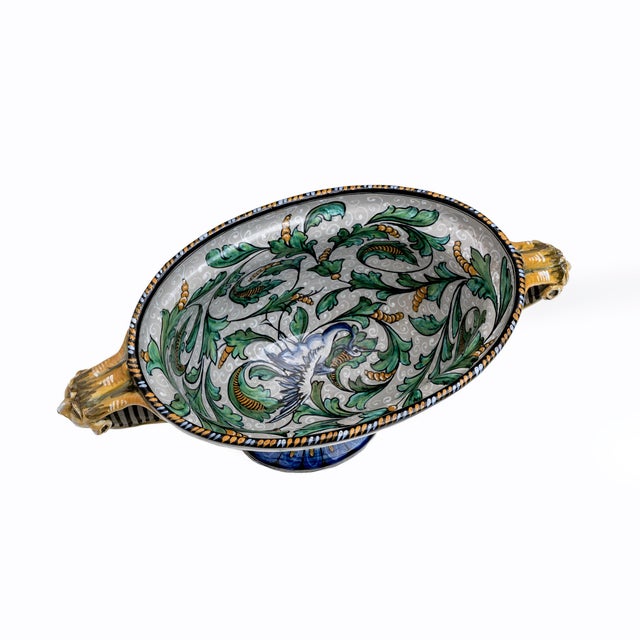 Manufactory Maiolica Artistica Pesarese Map Two-Handled Vase, Italy, 1920s For Sale - Image 6 of 8