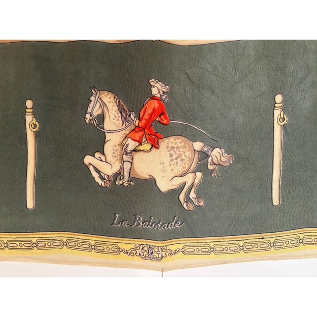 Black The Maneige Royal by Antoine de Pluvinel Silk Scarf For Sale - Image 8 of 12