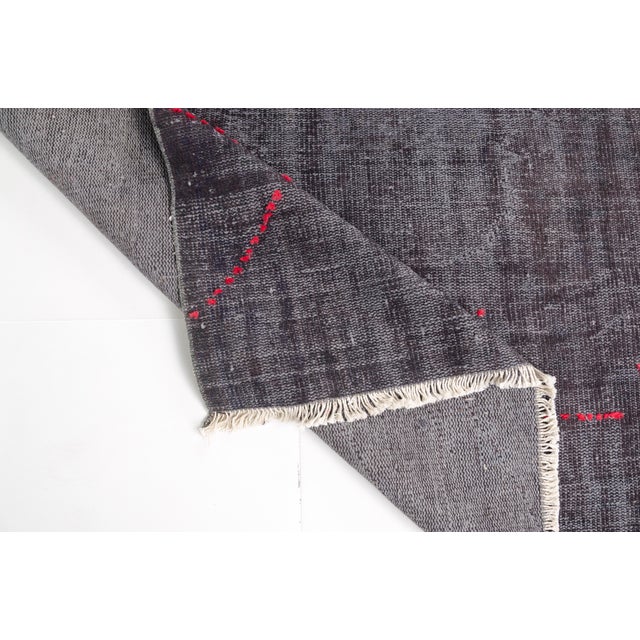 Bohemian Grey and Red Vintage Rug For Sale - Image 10 of 10
