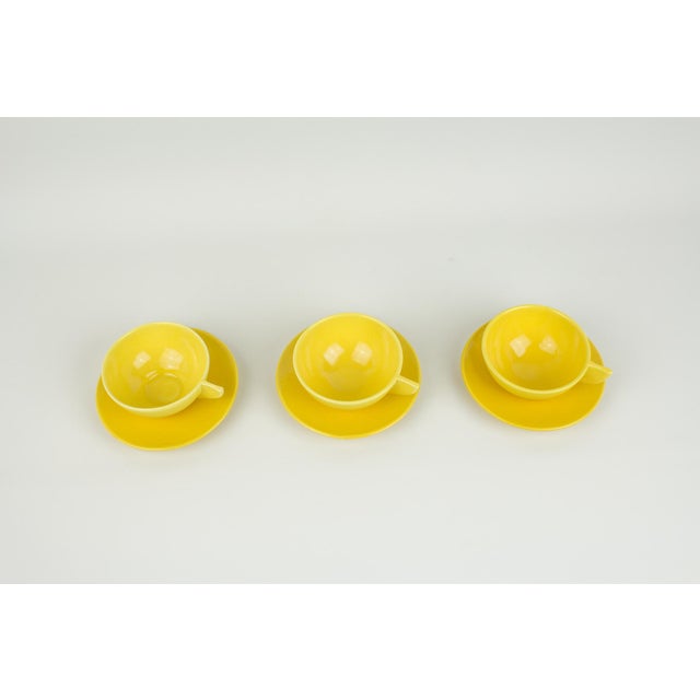 MidCentury Yellow Coffee Cups With Saucer Set of 3 Chairish
