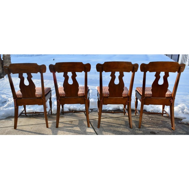 Vintage Set of Six Bernhardt British Colonial Style Dining Chairs For Sale - Image 10 of 13