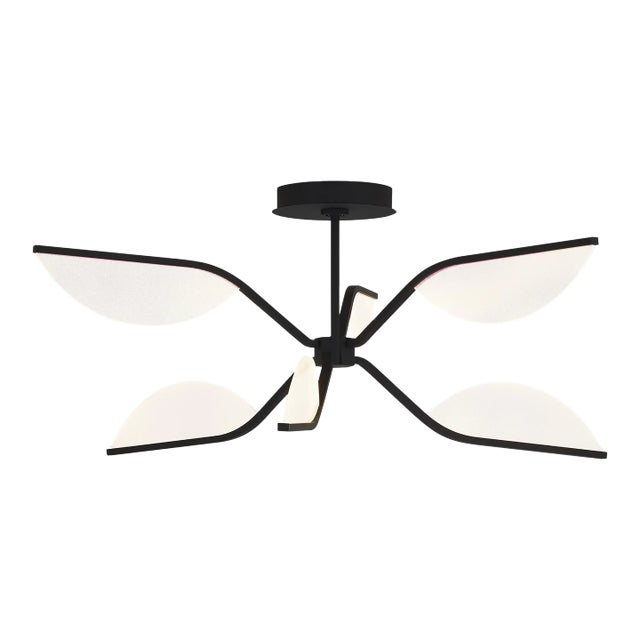 Visual Comfort Modern Belterra 30 Flushmount and Chandelier LED Matte Black For Sale