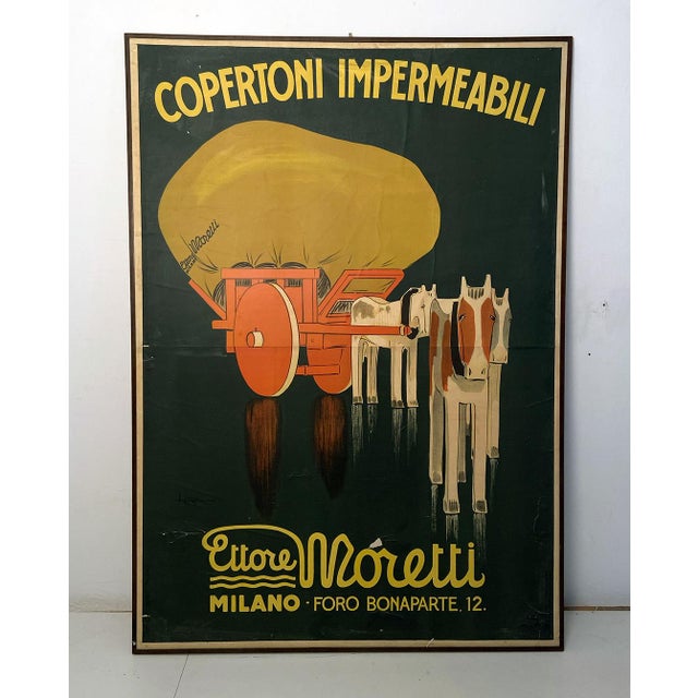 Advertising print made by Ettore Moretti and produced by Officine Ricordi-Milano. Poster representing the Moretti...