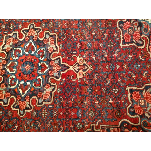Antique Persian Bidjar Area Rug, Wool Pile, Floral Medallion, Early 1900s For Sale - Image 4 of 12
