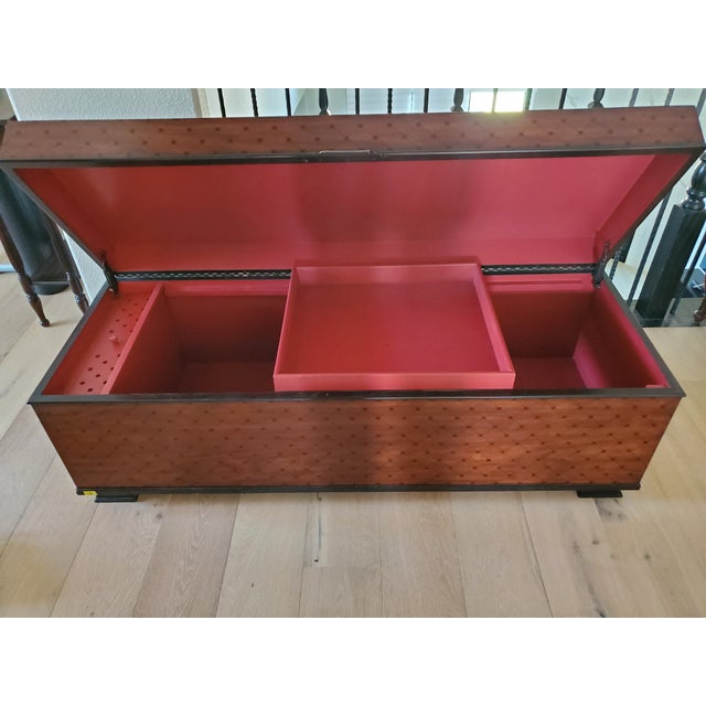 Neiman Marcus Wood Blanket / Storage Chest For Sale - Image 4 of 7