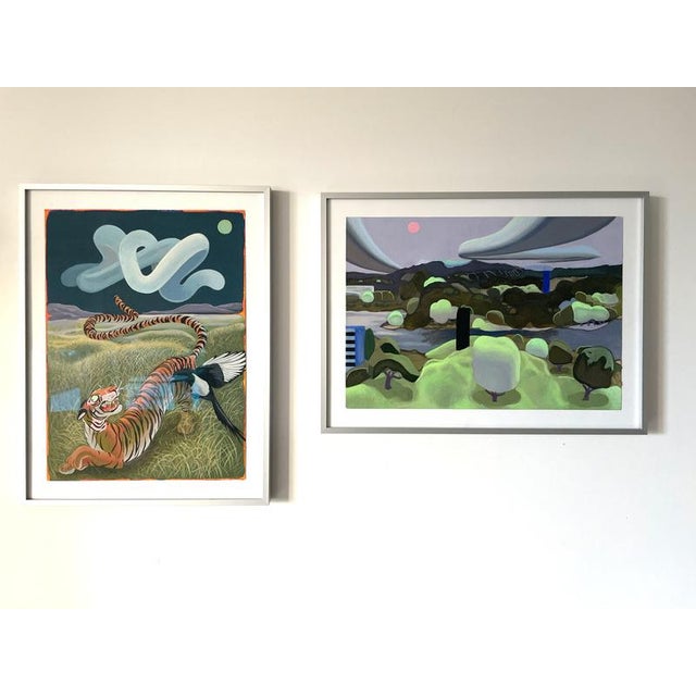 Nico Pearleyes, Nature Fluorescente, Acrylic Painting on Paper, 2024, Framed For Sale - Image 8 of 11