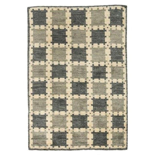 Modern Scandinavian Geometric Wool Pile Rug by Doris Leslie Blau For Sale