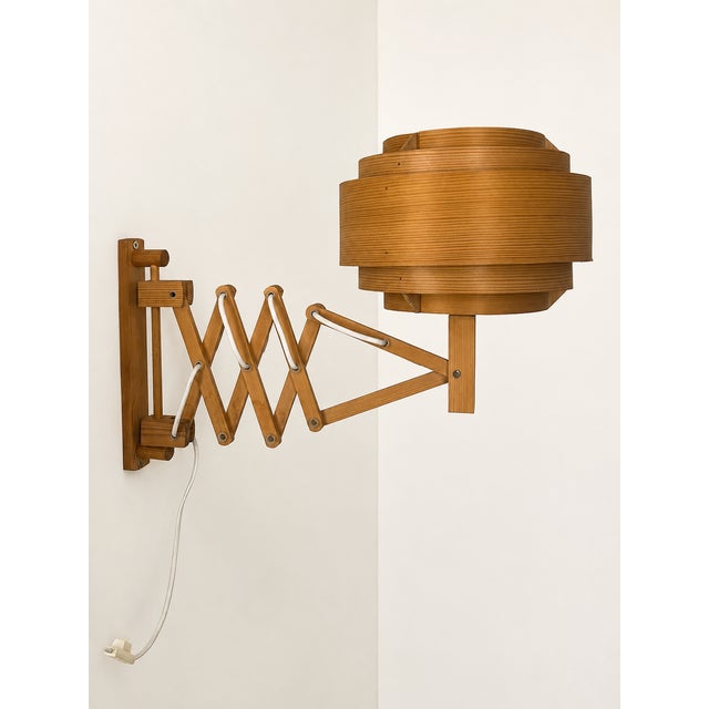 Hans-Agne Jakobsson Vintage Pine Slat Wall Light by Hans Agne Jakobsson, Sweden, 1970 For Sale - Image 4 of 10