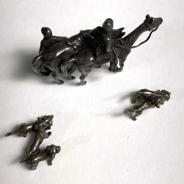 Western European Sterling Silver Miniatures - Hunting Scene With Horses & Dogs - Late 19th Century For Sale - Image 4 of 6