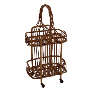 Vintage Wooden Bar Trolley, 1970s For Sale