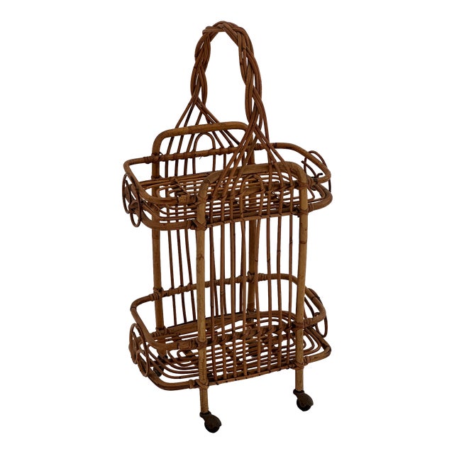 Vintage Wooden Bar Trolley, 1970s For Sale