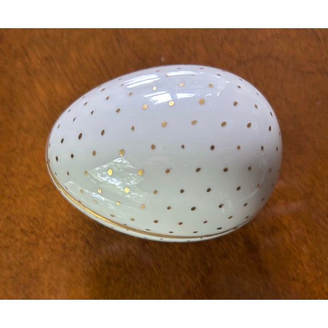 Vintage hand painted Limoges egg shape covered dish. Made in France. Early 20th century. 4" long, 3" wide, 3" tall. Very...