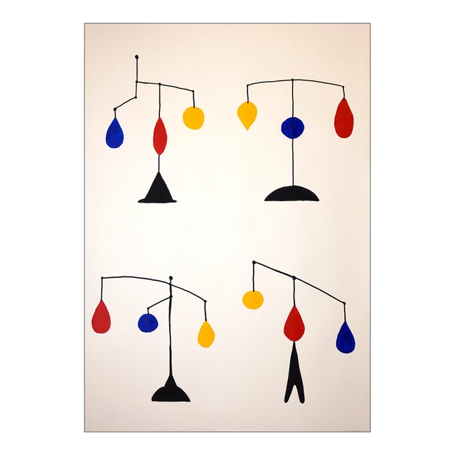 2026, Kinetic Art, Mobile Version, Modern Chandelier in Primary Tones, Acrylic Paint on Watercolor Paper For Sale