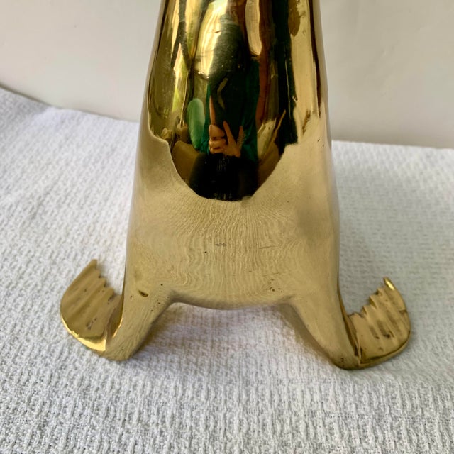 1970s Solid Brass Sea Lion Bookends, Figurines, Sarried Ltd, Large 11” High For Sale - Image 10 of 16