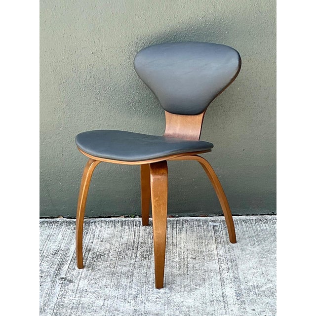 Norman Cherner Vintage Wood and Leather Cherner Dining Chair For Sale - Image 4 of 18