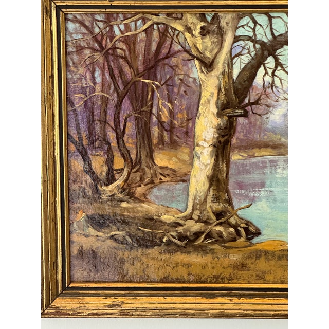 1930s Landscape Painting, Illinois, Framed For Sale - Image 4 of 9