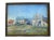 Listed Artist Joseph Zeller Buildings & Meadow With Children Landscape Oil Painting W/ Frame For Sale - Image 13 of 13