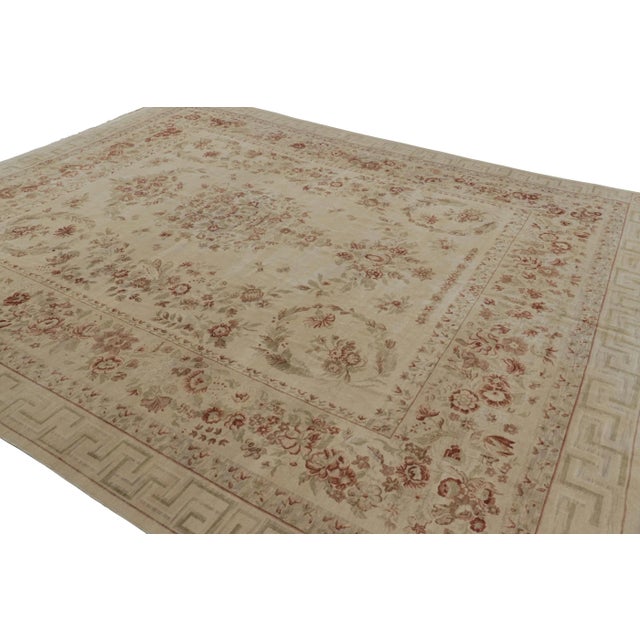 Rug & Kilim Rug & Kilim’s European Axminster Style Rug in Cream With Floral Patterns For Sale - Image 4 of 7