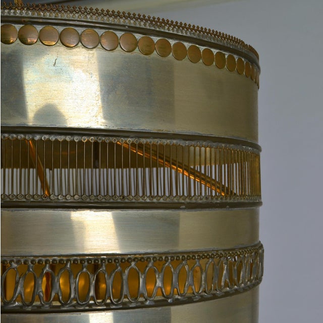 Metal Pendant Lamp with Brass and Copper Decorations For Sale - Image 12 of 18