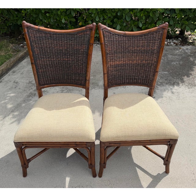 English Tommy Bahama Island Estate Dining Chairs, Set of 4 For Sale - Image 3 of 10