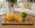 Wood Vintage Hollywood Regency Style Floral Chinoiserie Glass-Top Serving Tray For Sale - Image 7 of 12