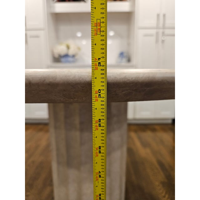 Roman-Inspired Arhaus Danae Round Stone Dining Table For Sale - Image 9 of 10