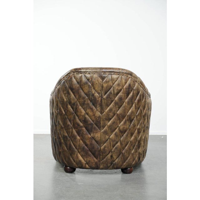 Cowhide Chesterfield Club Armchair For Sale - Image 4 of 15