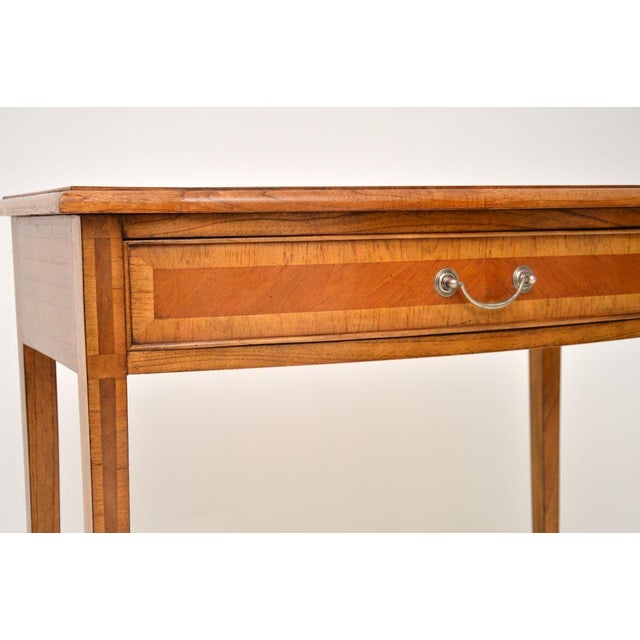 Brown Inlaid Walnut Console or Side Table, 1950s For Sale - Image 8 of 10