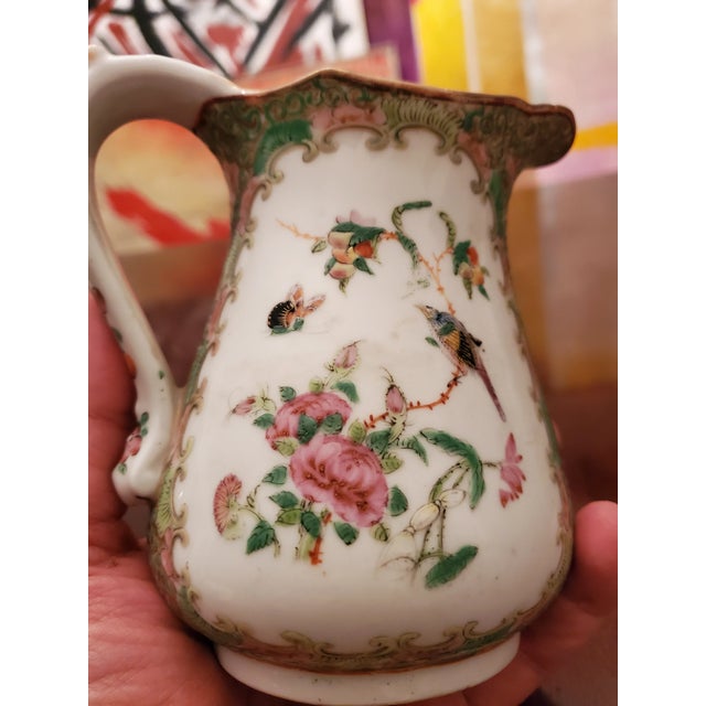 Mid 19th Century Antique Chinese Porcelain Rose Mandarin Medallion Vessel For Sale - Image 5 of 6