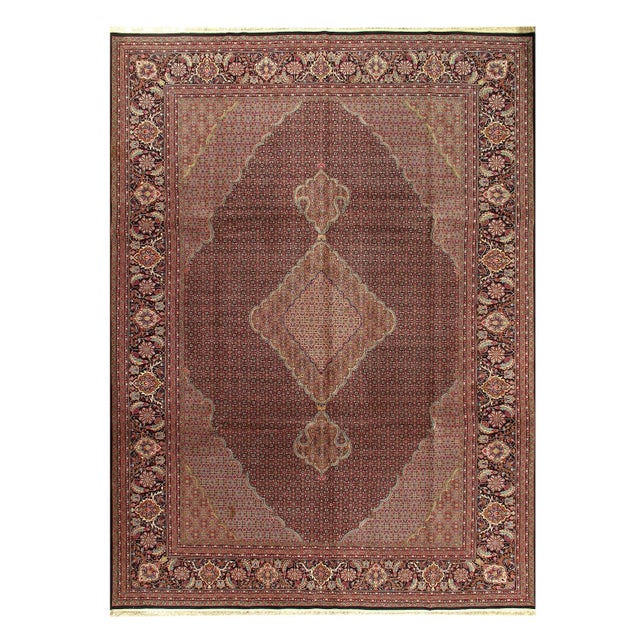 2020s Brown Fine Tabriz Silk & Wool Rug For Sale - Image 4 of 4