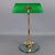 Banker Table Lamp in Polished Brass with Satin Green Glass Shade, 1970s For Sale - Image 4 of 16