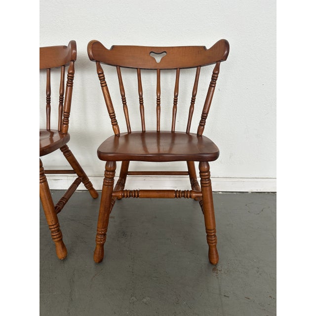 Vintage Tell City Andover Maple Spindle Back Chairs- Set of 2 For Sale - Image 11 of 11
