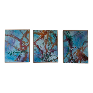 Mid 20th Century Abstract Triptych by Lenore Jaffe Original Action Painting