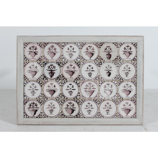 Antique Empire Table with Dutch Tile Top, Denmark, 19th Century For Sale - Image 13 of 16