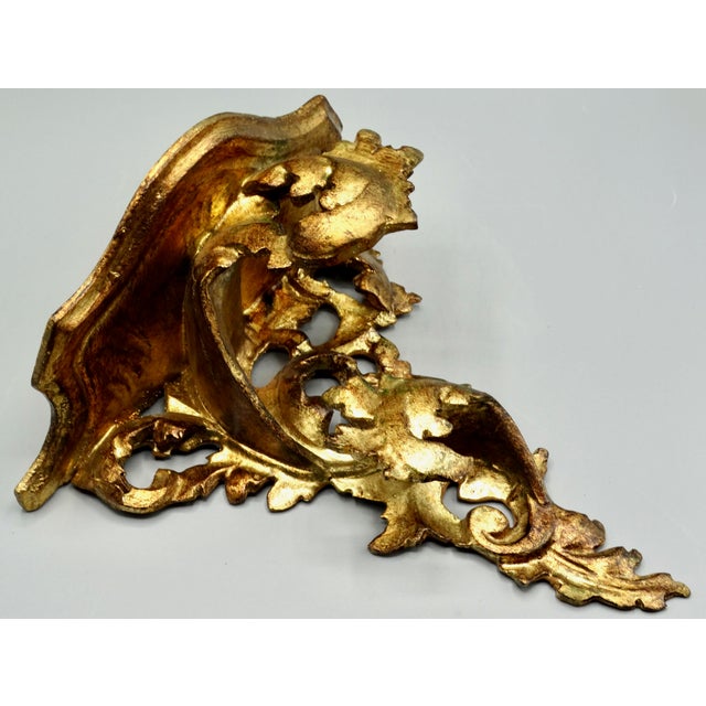 Wood Large Italian Gilt Wall Bracket For Sale - Image 7 of 9