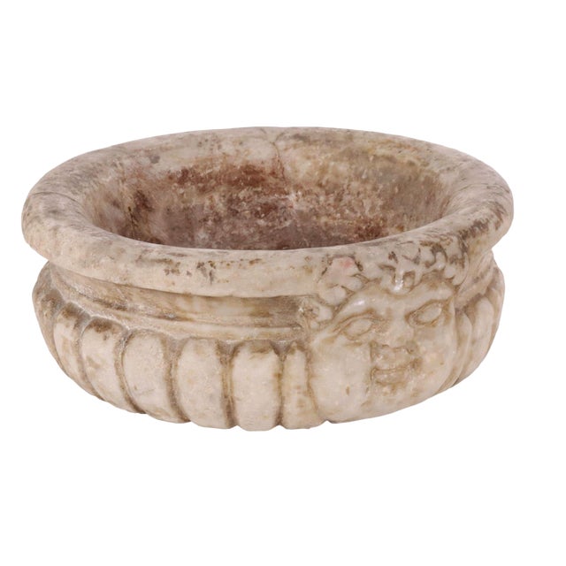 Bascellato Marble Bowl with Sculpted Face For Sale