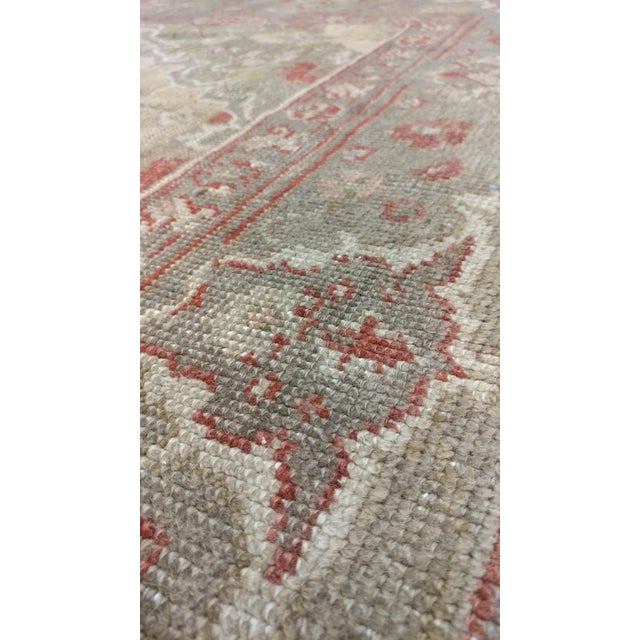 Vintage Oushak Carpet, Handmade Oriental Rug, Pale Caramel, Coral Taupe, Gray For Sale - Image 11 of 18