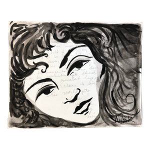 “Thoughts” by Cassandra Auker, Figurative Ink and Graphite on Paper