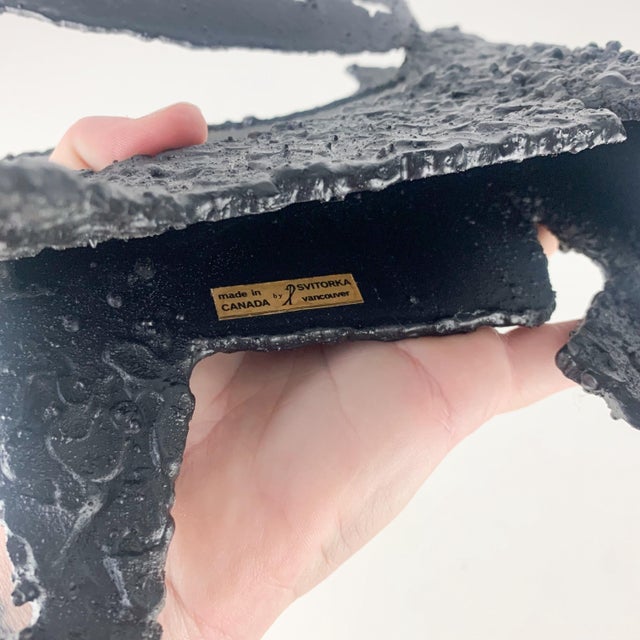 Black Rare Vintage Cast Iron Brutalist Reindeer Sculpture Svitorka Vancouver For Sale - Image 8 of 8