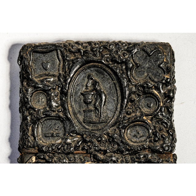 Wood Rare Victorian Gutta-Percha Wax Seal Style Antique Calling Card Case Neoclassical English Art Collectible For Sale - Image 7 of 18