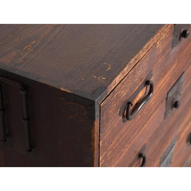 Antique Tansu with Small Door For Sale - Image 3 of 15