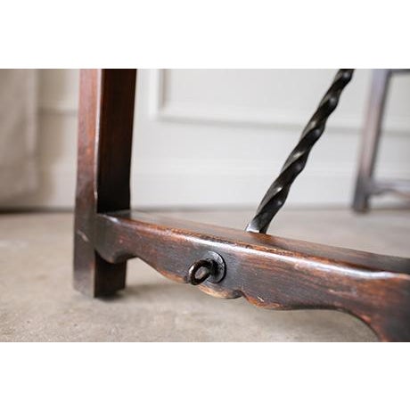1930's Kittinger Furniture Spanish Baroque Style Iron-Mounted Walnut Hall Bench For Sale - Image 12 of 17