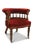 19th Century Red Velvet Buttonback Captains Chair with Porcelain Castors For Sale - Image 5 of 5