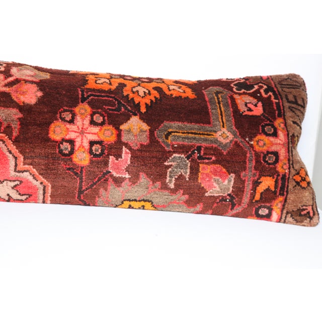 Textile Vintage Oriental Motif Lumbar Cushion Cover -16'' X 53'' For Sale - Image 7 of 12