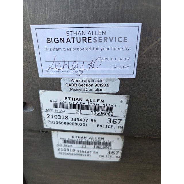 Ethan Allen Logan Hall Tree Seat New Country Bench Coat Rack Trunk Mirror Grey For Sale - Image 14 of 15