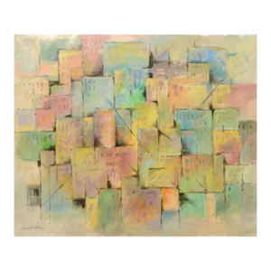 "City of Color" Contemporary Mixed-Media Signed Original Abstract Painting
