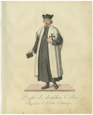 Schwan, Chaplain of the Teutonic Order, 1791, Hand-Colored Engraving