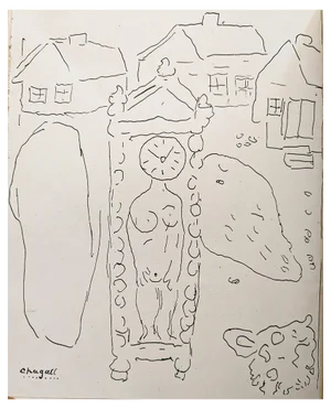 Marc Chagall, Clock, Original Lithograph, 1950