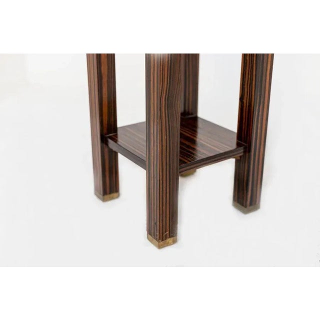 Wood and Brass Side Table by Jacques-E'mile Ruhlmann for Atelier J. E. Ruhlmann For Sale - Image 3 of 7